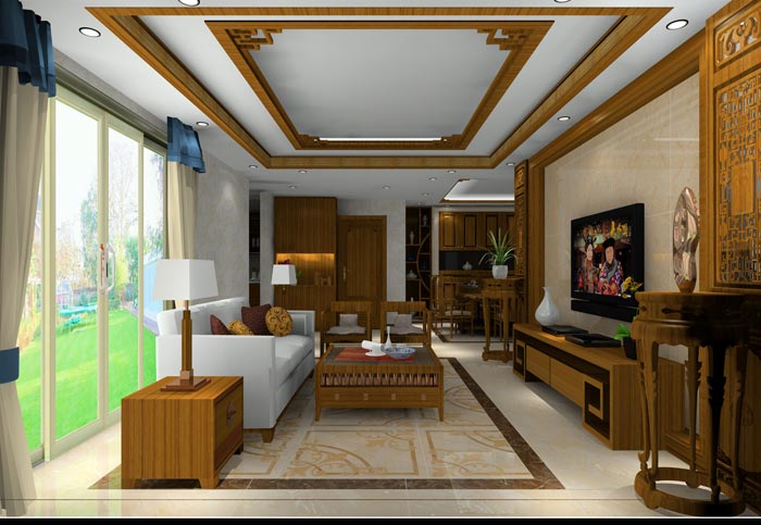 银河集团9873cm家装：：井冈山协调家园安顿小区130㎡中式气概装修鉴赏