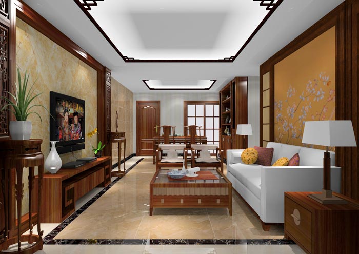 银河集团9873cm家装：：：佛山狮山上林苑90㎡中式气概装修鉴赏